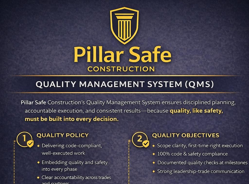 Pillar Safe Construction Quality Management System